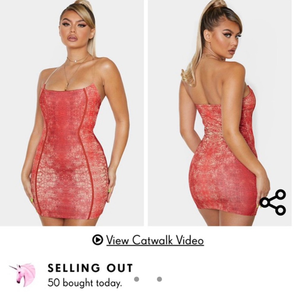 New  pretty little thing PLT dress in reddish pink